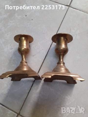 Двойка месингови свещници лот, снимка 2 - Декорация за дома - 35738824