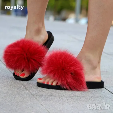 Равни чехли - червени ЕСТЕСТВЕН пух