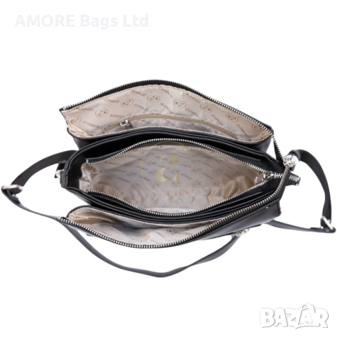 Ежедневна дамска чанта AMORE Ludovica - Black, снимка 4 - Чанти - 53585261
