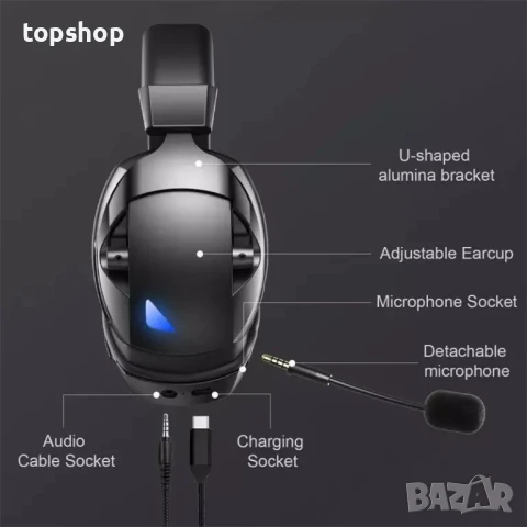 НОВИ безжични слушалки BL100 pro 2.4GHz USB C Wireless Bluetooth 5.2, 60H, 3D стерео звук, снимка 9 - Слушалки и портативни колонки - 50502530