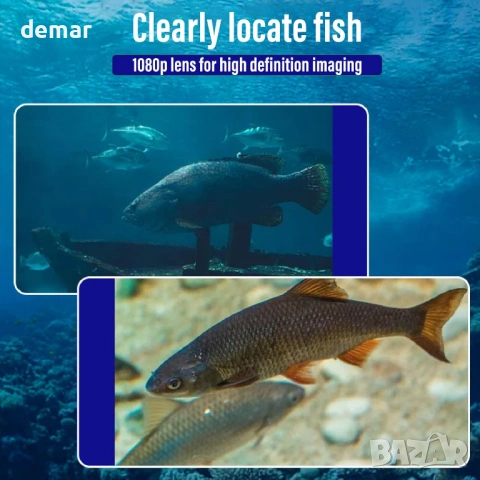 Подводна риболовна камера, 1080P 220° широкоъгълен HD 4.3-инчов екран с 15 метра кабел, снимка 2 - Камери - 53836542