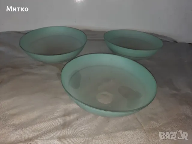 Ретро стъклени абажури за полилей, снимка 5 - Полилеи - 48629222