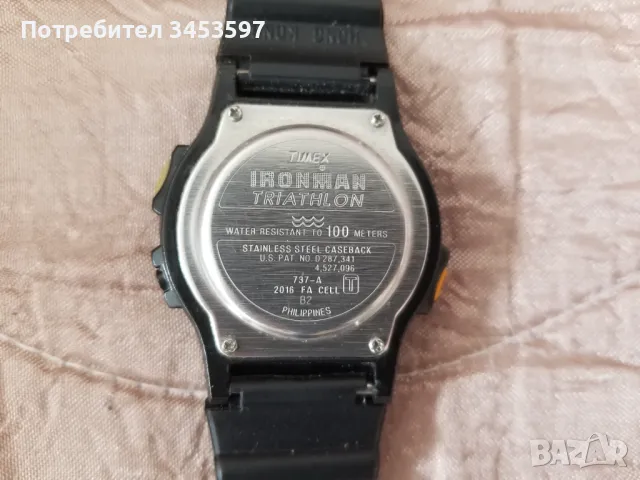 Часовник Vintage TIMEX Ironman Triathlon Watch Men 737-A Indiglo 8 Lap 1994 , Нова батерия, снимка 3 - Колекции - 49668239