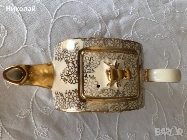 Уникален английски порцеланов чайник Sadler (1937-1947г.), рядкост, музеен клас, много запазен, снимка 11 - Антикварни и старинни предмети - 55874998