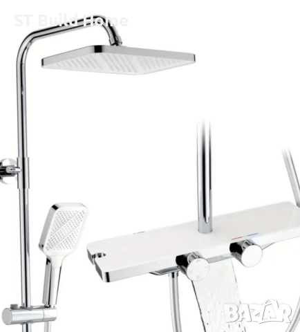 Душова система с термостат + стъклен рафт