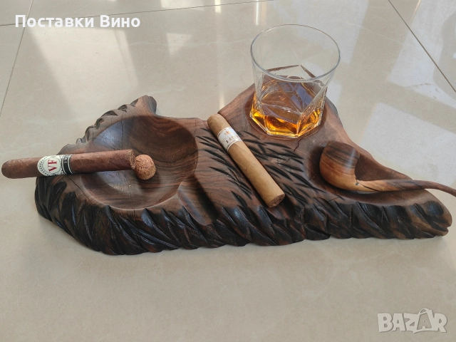 Пепелник за пури, лула с място за чаша, снимка 6 - Декорация за дома - 52799993