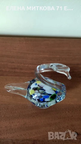 Изящна фигурка на лебед от муранско стъкло, снимка 3 - Декорация за дома - 49552427