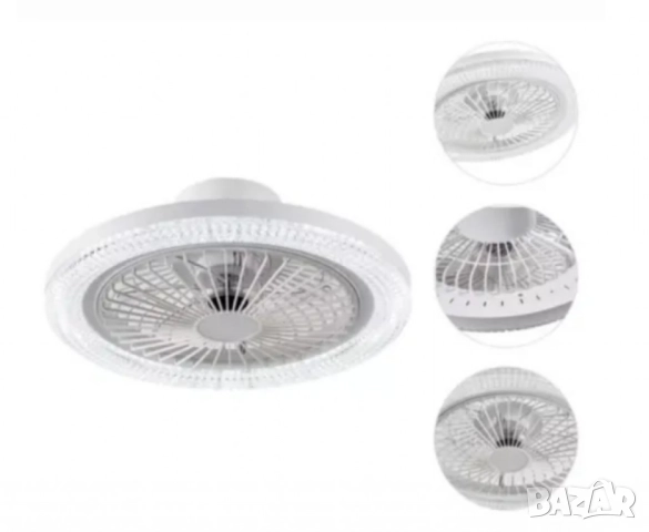 2в1 Smart LED RGB Лампа Вентилатор за таван с дистанционно управление, снимка 3 - Лед осветление - 52125723
