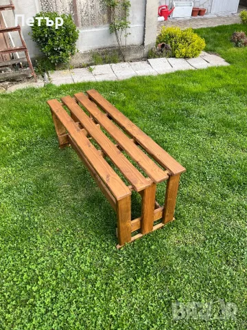 Градинска пейка изцяло от дърво, снимка 7 - Градински мебели, декорация  - 49931734