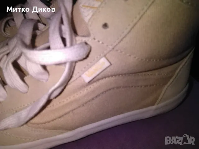 Кецове VANS оригинал бежови високи като нови US-10 UK-9 №43 стелка 28см , снимка 4 - Кецове - 49923321