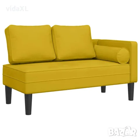 vidaXL Кушетка с възглавници, жълта, кадифе