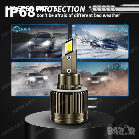  Мощни LED Крушки H15 Златна Серия – 100W – Перфектен Фокус – 6 МЕСЕЦА ГАРАНЦИЯ, снимка 5 - Аксесоари и консумативи - 52908652