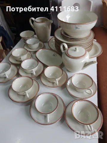 Антикварен немски порцелан от 37 части, снимка 1