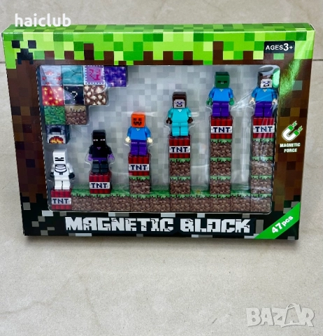 Магнитни кубчета/Magnetik block minecraft, снимка 7 - Образователни игри - 52517332