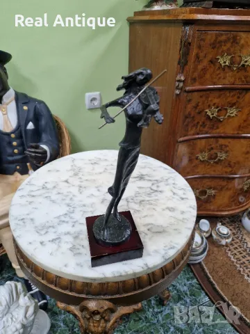 Страхотна антикварна колекционерска бронзова авторска фигура статуетка пластика , снимка 3 - Статуетки - 49486017