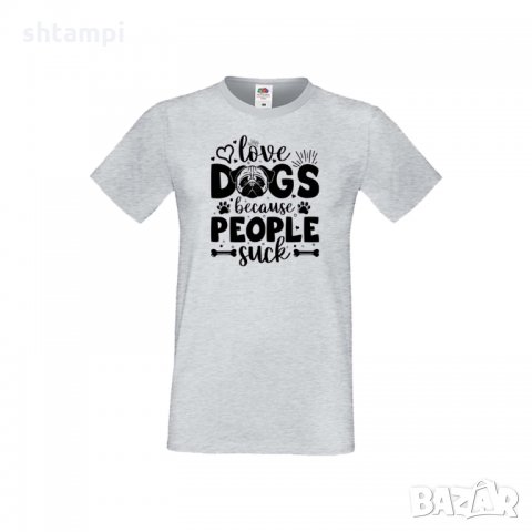 Мъжка тениска Свети Валентин Love Dogs Because People Suck, снимка 3 - Тениски - 35713543