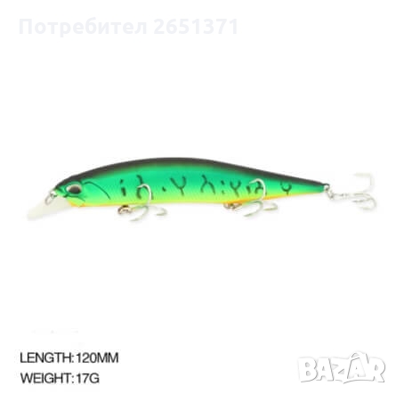 Воблер вид НЕУТРАЛЕН/SUSPENDING 17 гр./12 см., снимка 4 - Такъми - 36065444