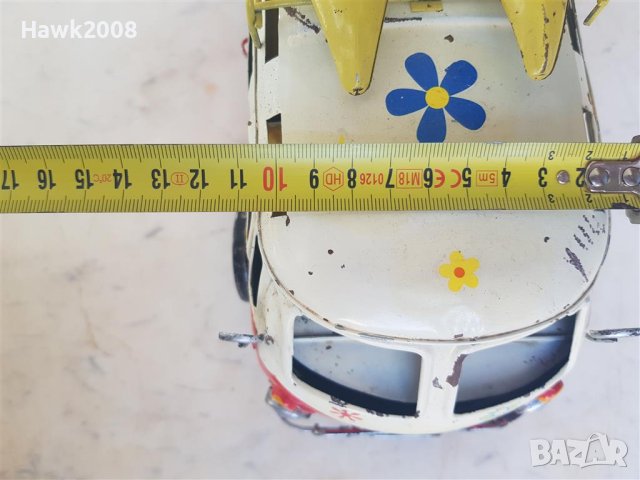 ОРИГИНАЛНА КУЛТОВА ЛАМАРИНЕНА играчка VW Калифорния хипарски 1970те год. бус със СЪРФОВЕ, снимка 15 - Други ценни предмети - 42065290