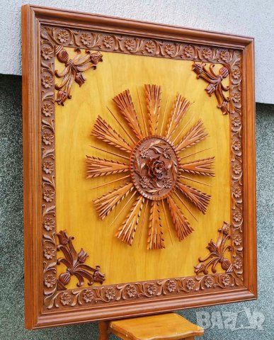 Дърворезба - украса за таван от орех и елша, уникат! , снимка 5 - Декорация за дома - 19784163