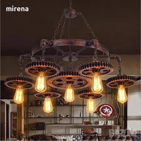 Висяща лампа Ретро полилей от ковано желязо Индустриална винтидж висяща лампа