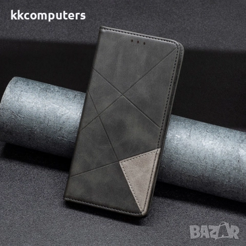 Кожен калъф-Портфейл за Honor X7d / 400 Smart- Геометрична щампа, Държач за Карти и Стойка, вкл. Про, снимка 11 - Калъфи, кейсове - 52466763