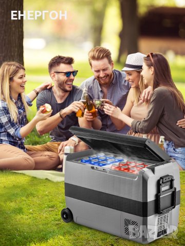 КОМПРЕСОРЕН Хладилник 55л. 12-24-220v фризер за кола Две зони, снимка 5 - Хладилни чанти - 39833895