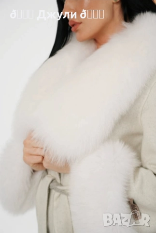 Палто с естествен косъм от сребърна лисица, снимка 9 - Палта, манта - 52146007