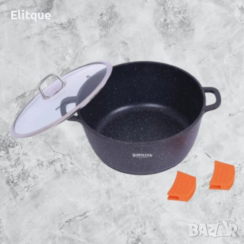 Тенджера Bohmann BH 7350-36 MRB, 36см.-13л./40см.-17.5л. лят алуминий, силиконови дръжки, снимка 6 - Съдове за готвене - 52889002