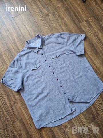 Страхотна мъжка ленена риза DRESSMANN размер 2XL, снимка 4 - Ризи - 41683158