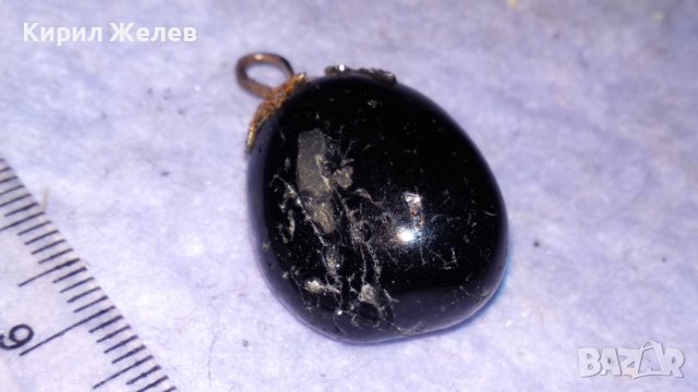 Старо СКЪПОЦЕННО РЕТРО МЕДАЛЬОНЧЕ ПОЛИРАН ЧЕРЕН ОНИКС 34524, снимка 2 - Антикварни и старинни предмети - 39072665