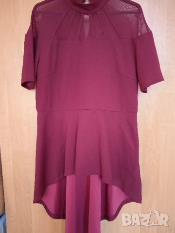 Асиметрична туника Shein бордо, снимка 3 - Туники - 41046549