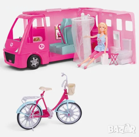 Играчка Каравана с кукла и велосипед