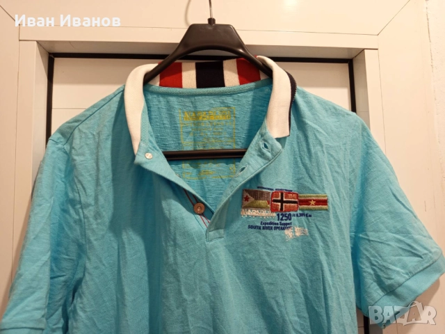 Оригинална фланелка с яка Napapijri, снимка 11 - Тениски - 51661843