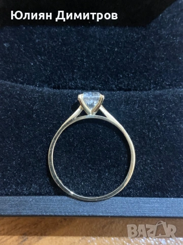 Годежен пръстен - естествен диамант 0,98к с 14к злато, снимка 7 - Пръстени - 53244921