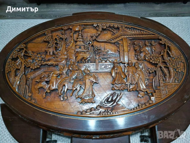 Антикварна японска маса с 6 стола от черешово дърво , снимка 2 - Маси - 52344134