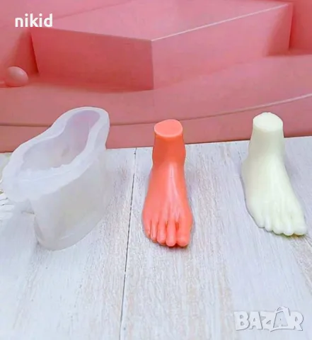 3D Крак стъполо ходило силиконов молд форма фондан шоколад гипс смола свещ декор