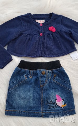 Бебешка дънкова пола и жилетка болеро 9-12 месеца, снимка 12 - Комплекти за бебе - 44193517