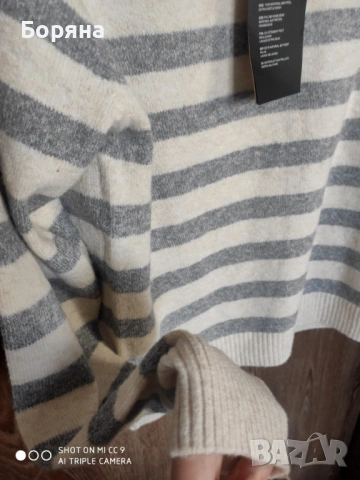 Vero Moda нов с етикет пуловер с брошка, снимка 5 - Блузи с дълъг ръкав и пуловери - 53287837