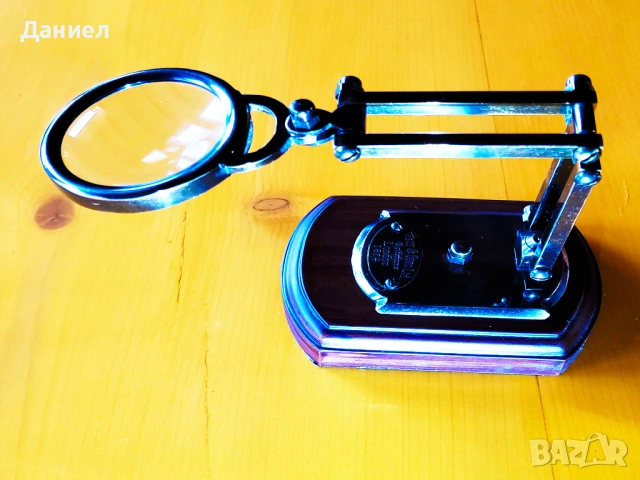 Ретро настолна лупа X3 от бронз и дърво – Стилен винтидж подарък със характер, снимка 3 - Подаръци за рожден ден - 53610449