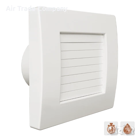 QA/ Ø120HT – Битов вентилатор с автоматични жалузи, таймер и датчик за влага