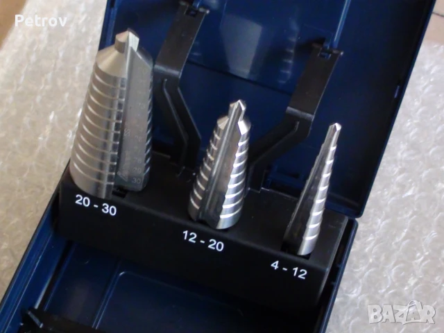Garant - HSS-E , TialN - MADE IN GERMANY - ЧИСТО НОВ Profi-Set Стъпаловидни Конусни Свредла 4- 30 mm, снимка 6 - Бормашини - 49308336