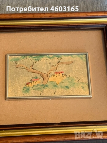 малка картина на златен лист, снимка 3 - Картини - 52513762