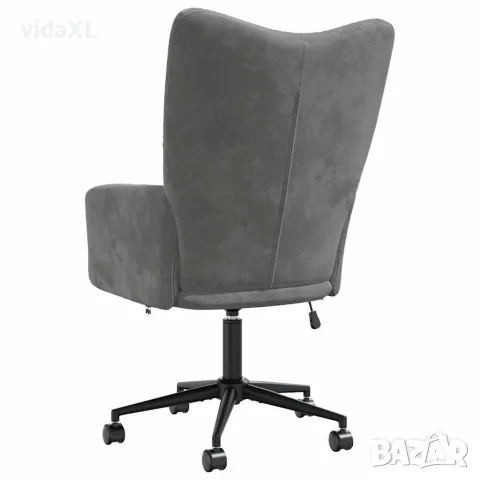 vidaXL Релакс стол, тъмносив, кадифе, снимка 5 - Дивани и мека мебел - 56146892