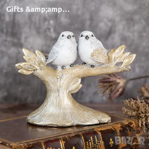 Декорация с Птици на дърво - от полирезин, снимка 1