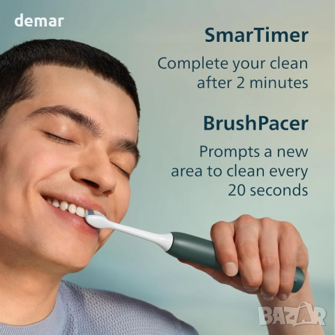Електрическа четка за зъби Philips Sonicare 3000 Series, Тъмнозелена, HX4033/26, снимка 7 - Други - 53706503