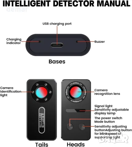 Детектор за скрита камера, детектор за скрити устройства, снимка 7 - Друга електроника - 49245194