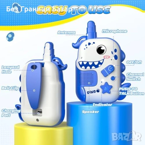 Нови Презареждаеми детски уоки-токита Еднорог 3-8г Ясен звук до 300м, снимка 6 - Образователни игри - 53682159