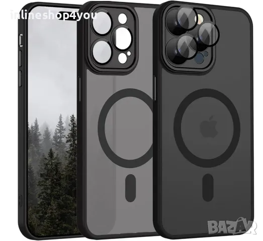 Матов MAGSAFE Кейс за Apple iPhone 15 / Pro / Plus / Max със защита на камерите, снимка 2 - Калъфи, кейсове - 47382821