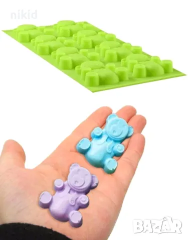 8 мечета мече Барни силиконов молд форма за кексчета мъфини шоколад гипс декор , снимка 3 - Форми - 48032197