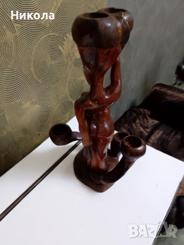 Свещник,,Нимфа"-орех, снимка 4 - Статуетки - 51879206